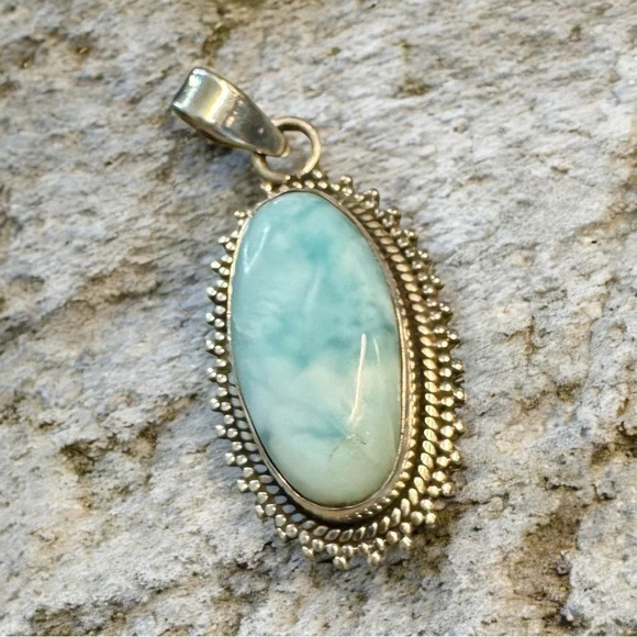 Authentic Larimar Sterling Silver Pendant - Picture 5 of 8